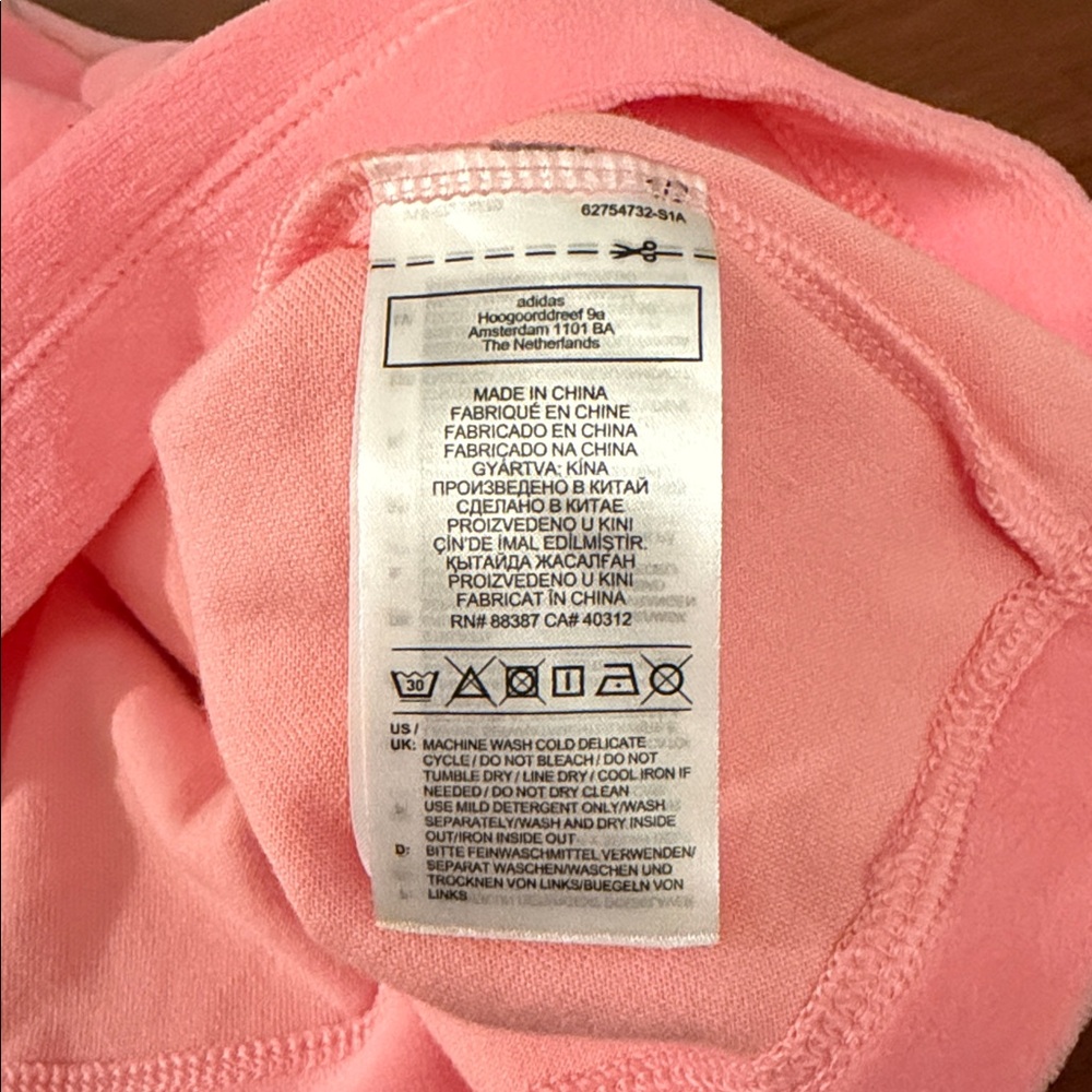 adidas Ladies Relaxed Risqué velour off the shoulder sweatshirt-Vibrant pink - Picture 12 of 14